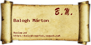Balogh Márton névjegykártya