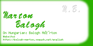 marton balogh business card